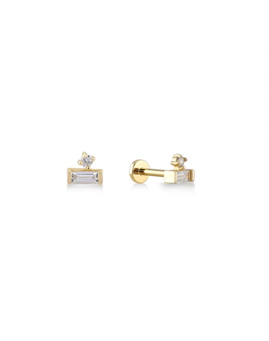 585 balto aukso mono piercing auskaras Kibirkštis su cirkoniais 5 × 4 mm | Aukseja.lt | Aukseja.lt