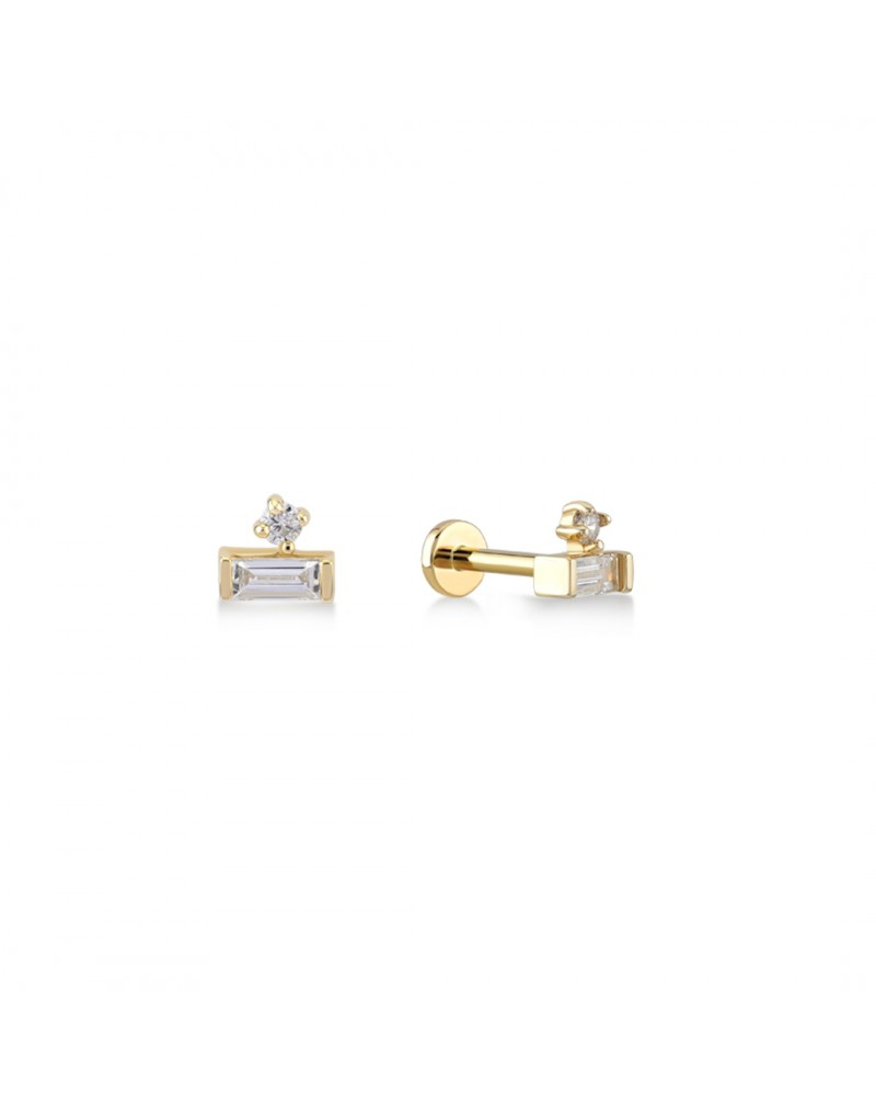 585 balto aukso mono piercing auskaras Kibirkštis su cirkoniais 5 × 4 mm | Aukseja.lt | Aukseja.lt