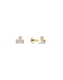 585 balto aukso mono piercing auskaras Kibirkštis su cirkoniais 5 × 4 mm | Aukseja.lt | Aukseja.lt