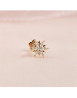 Mono auskaras - Snaigė su cirkoniais. Baltas auksas, praba 585 |Aukseja.lt