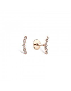 Mono auskaras - Lankelis su cirkoniais. Raudonas auksas, praba 585 | Aukseja.lt