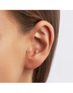 Mono auskaras - Lankelis su cirkoniais. Geltonas auksas, praba 585 | Aukseja.lt