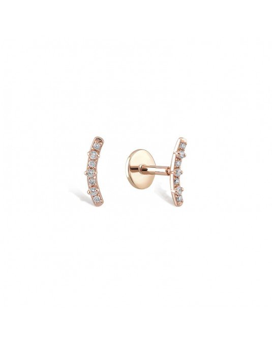 Mono auskaras - Lankelis su cirkoniais. Geltonas auksas, praba 585 | Aukseja.lt