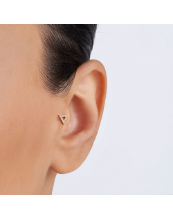 Mono auskaras - Trikampiukas. Piercing/Helix. Rausvas auksas, praba 585 |Aukseja.lt