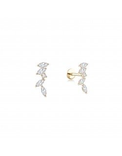 Mono auskaras - Lapeliai. Piercing, Helix, Tragus. Rausvas auksas, praba 585|Aukseja.lt