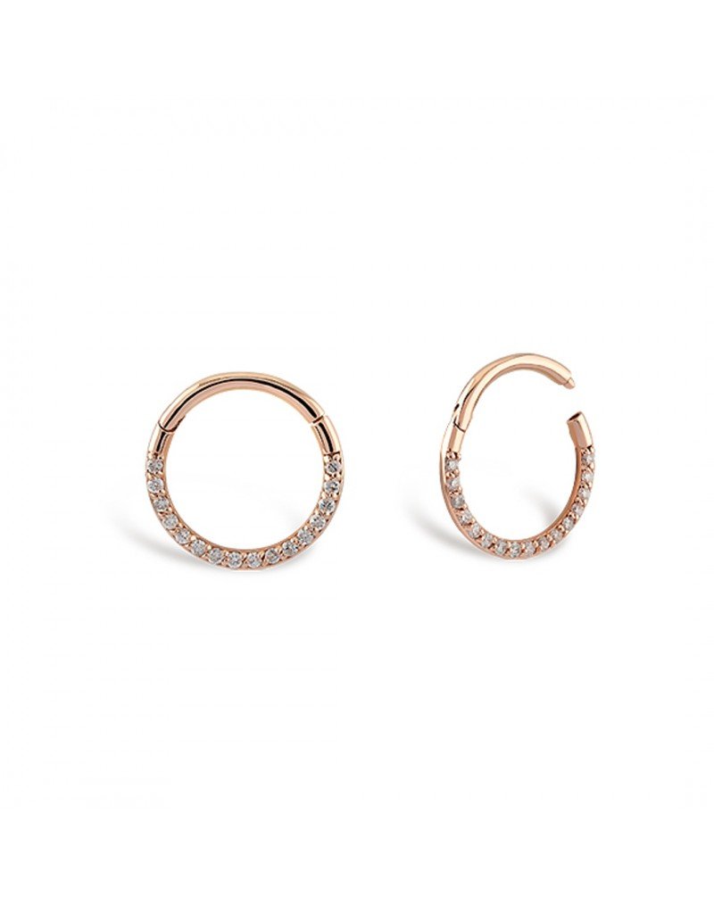 Mono auskaras - Rinkutė su cirkoniais. Rausvas auksas, praba 585 | Aukseja.lt