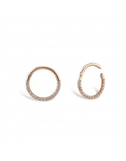 585 rausvo aukso mono piercing rinkutė su cirkoniais 8 mm | Aukseja.lt