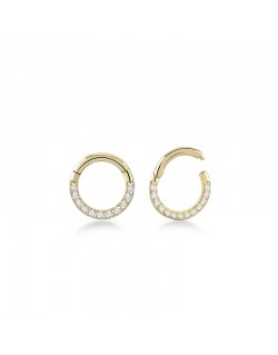 585 rausvo aukso mono piercing rinkutė su cirkoniais 8 mm | Aukseja.lt