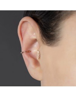 Mono auskaras - Didesnė plunksnelė. Piercing/Helix. Baltas auksas, praba 585 |Aukseja.lt