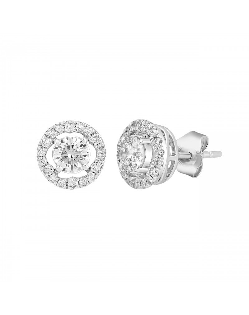 Auksarai HALO su deimantais. Baltas auksas, aukšta kokybė ir deimantų švarumas. | Aukseja.lt