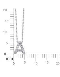 Grandinėlė su pakabuku - Raiė A su natūraliais deimantais. Baltas auksas | Aukseja.lt