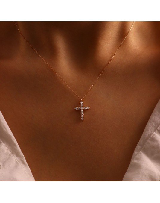 Pakabukas "Kryželis". Rausvas auksas, praba 585. |Aukseja.lt