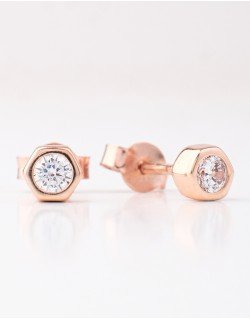 Auskarai - Akutės 3mm. Rausvas auksas, praba 585 | Aukseja.lt