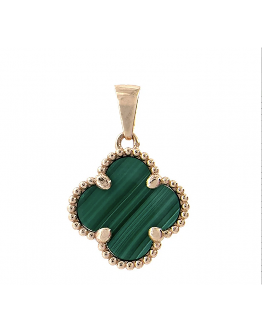 Pakabukas "Dobiliukas žalias". Rausvas auksas, praba 585. |Aukseja.lt