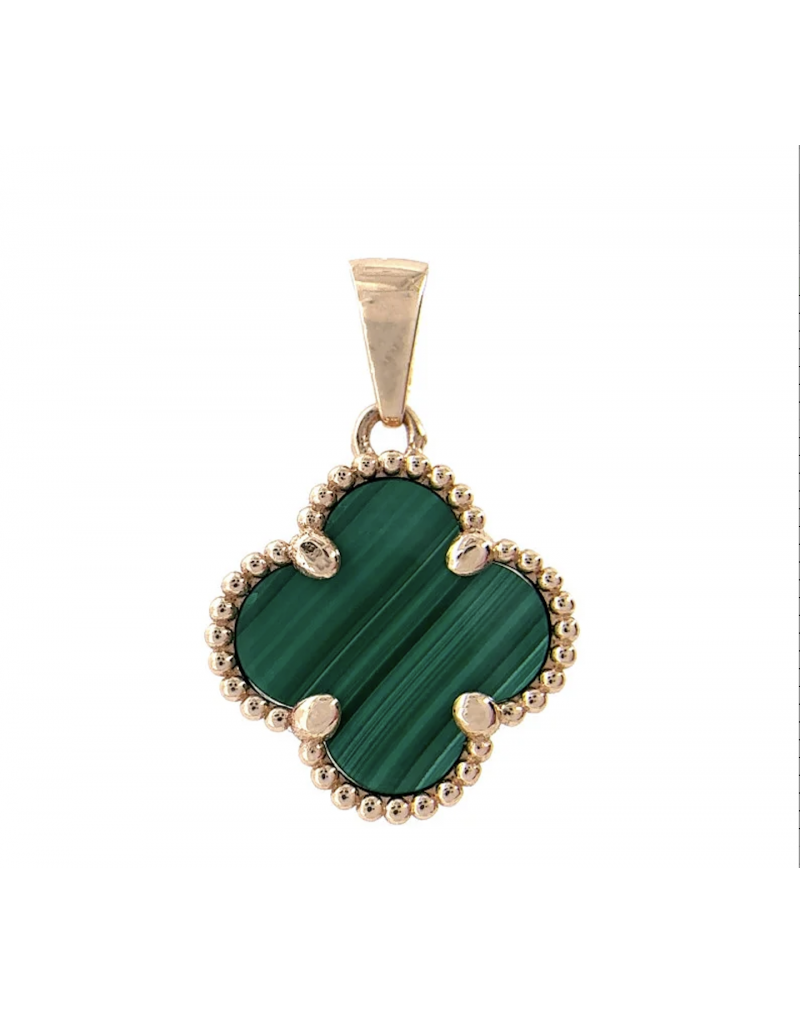 Pakabukas "Dobiliukas žalias". Rausvas auksas, praba 585. |Aukseja.lt