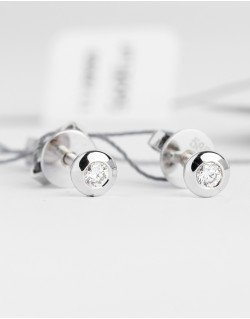 Balto aukso auksarai su deimantais - Akutės. Baltas auksas, praba 585 | Aukseja.lt