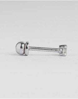 Mono auskaras - Akutė su deimantu.  Baltas auksas, praba 585 | Aukseja.lt