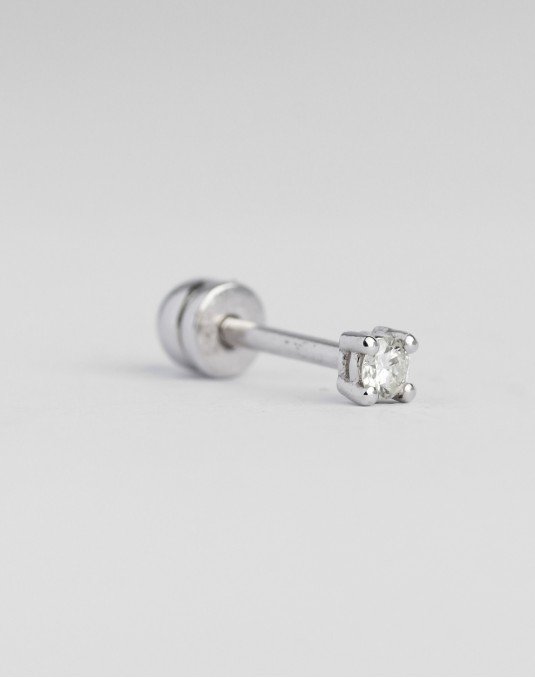 Mono auskaras - Akutė su deimantu.  Baltas auksas, praba 585 | Aukseja.lt