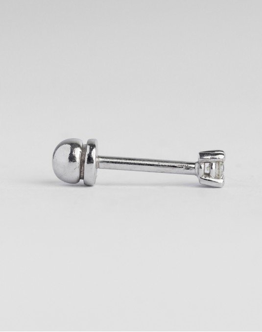 Mono auskaras - Akutė su deimantu.  Baltas auksas, praba 585 | Aukseja.lt