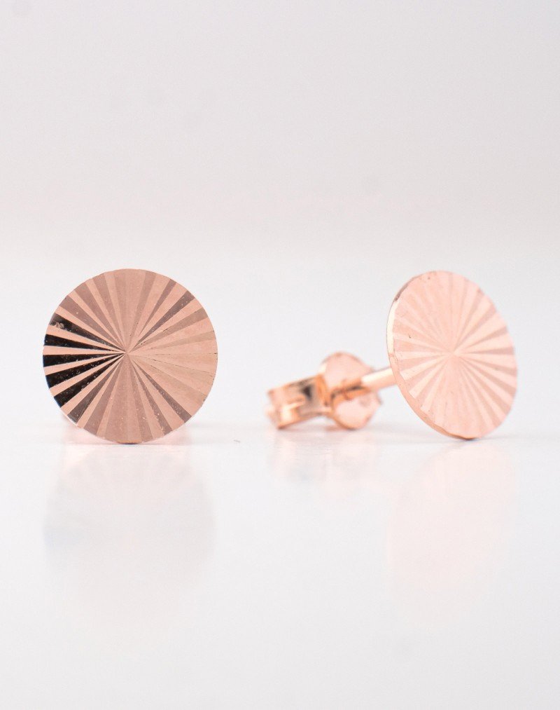 Auskarai apvalūs. Rausvas auksas, praba 585. Auskarai | Aukseja.lt