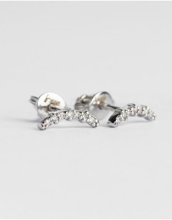 Balto aukso auksarai su deimantais - Akutės. Baltas auksas, praba 585 | Aukseja.lt